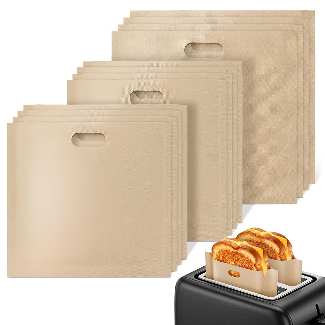12 Pack Toaster Bags Reusable, 3 Sizes, Non-Stick, Heat Resistant, view 2