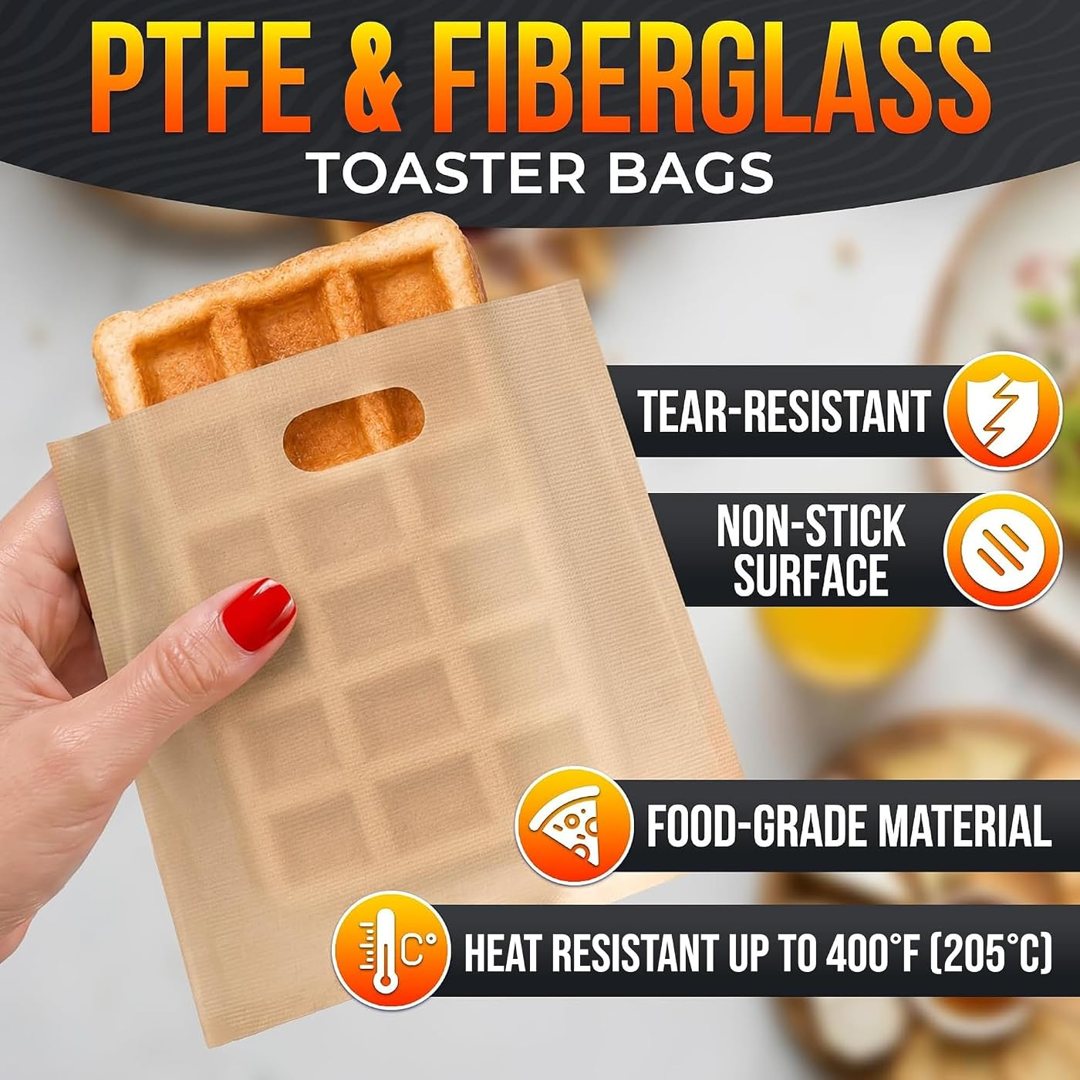 12 Pack Toaster Bags Reusable, 3 Sizes, Non-Stick, Heat Resistant, view 4