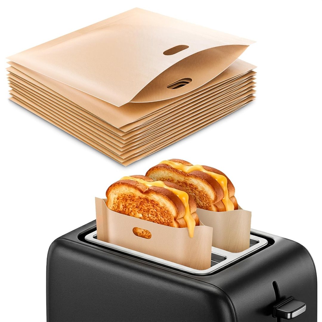 12 Pcs Toaster Bags Reusable, Non-Stick, Heat Resistant, 6.5 x 6.3, view 2