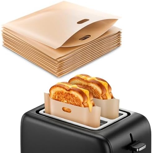12 Pcs Toaster Bags Reusable, Non-Stick, Heat Resistant, 6.5 x 6.3
