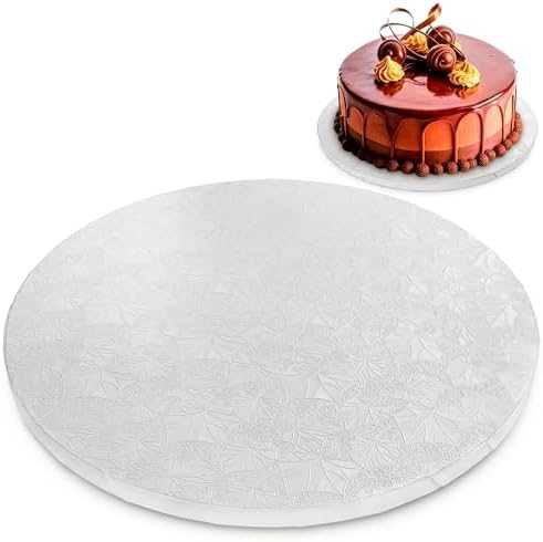 14 Inch Cake Drum, White Round Cake Board, 1/2 Inch Thick Cardboard
