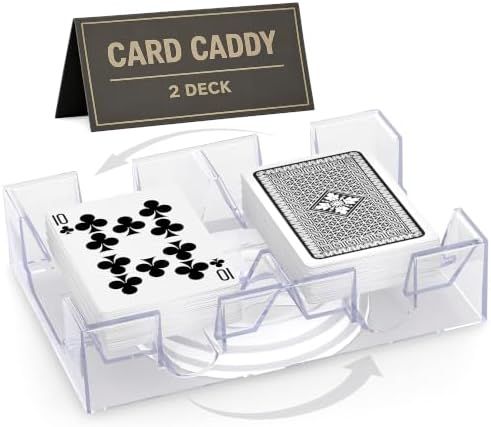 2 Deck Card Holders for Playing Cards, Revolving 360, 7.2 x 4.9 In