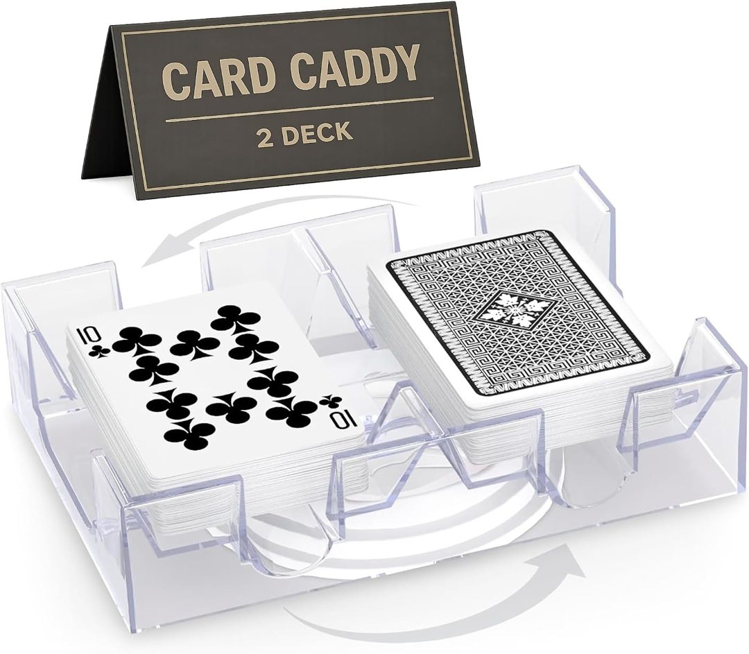 2 Deck Card Holders for Playing Cards, Revolving 360, 7.2 x 4.9 In, view 2