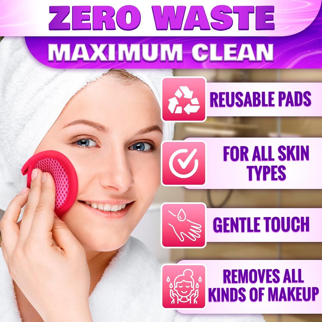 2 in 1 Face Scrub Pads, 3 Pcs Reusable Microfiber Face Scrubber Exfoli, view 5