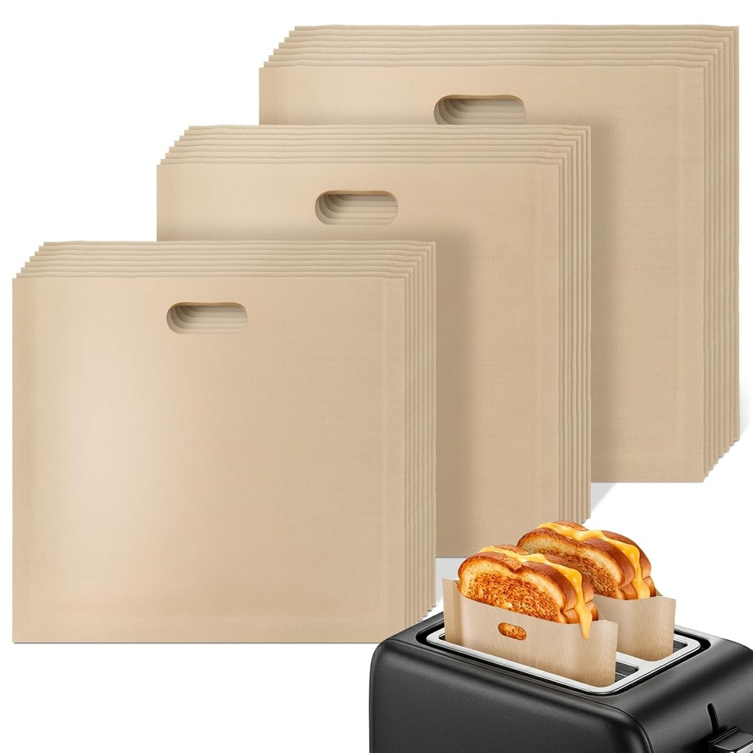 24 Pack Toaster Bags Reusable, 3 Sizes, Non-Stick, Heat Resistant, view 2