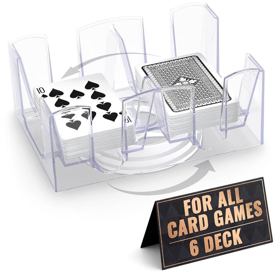 6 Deck Card Holders for Playing Cards, Rotating Canasta Card Holder, 7, view 2