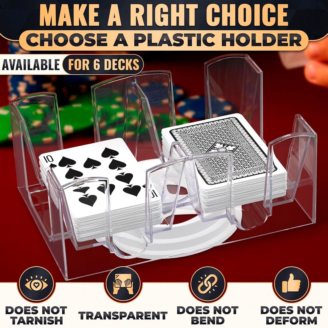 6 Deck Card Holders for Playing Cards, Rotating Canasta Card Holder, 7, view 4
