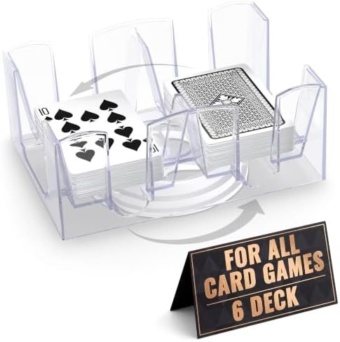 6 Deck Card Holders for Playing Cards, Rotating Canasta Card Holder, 7.2 In