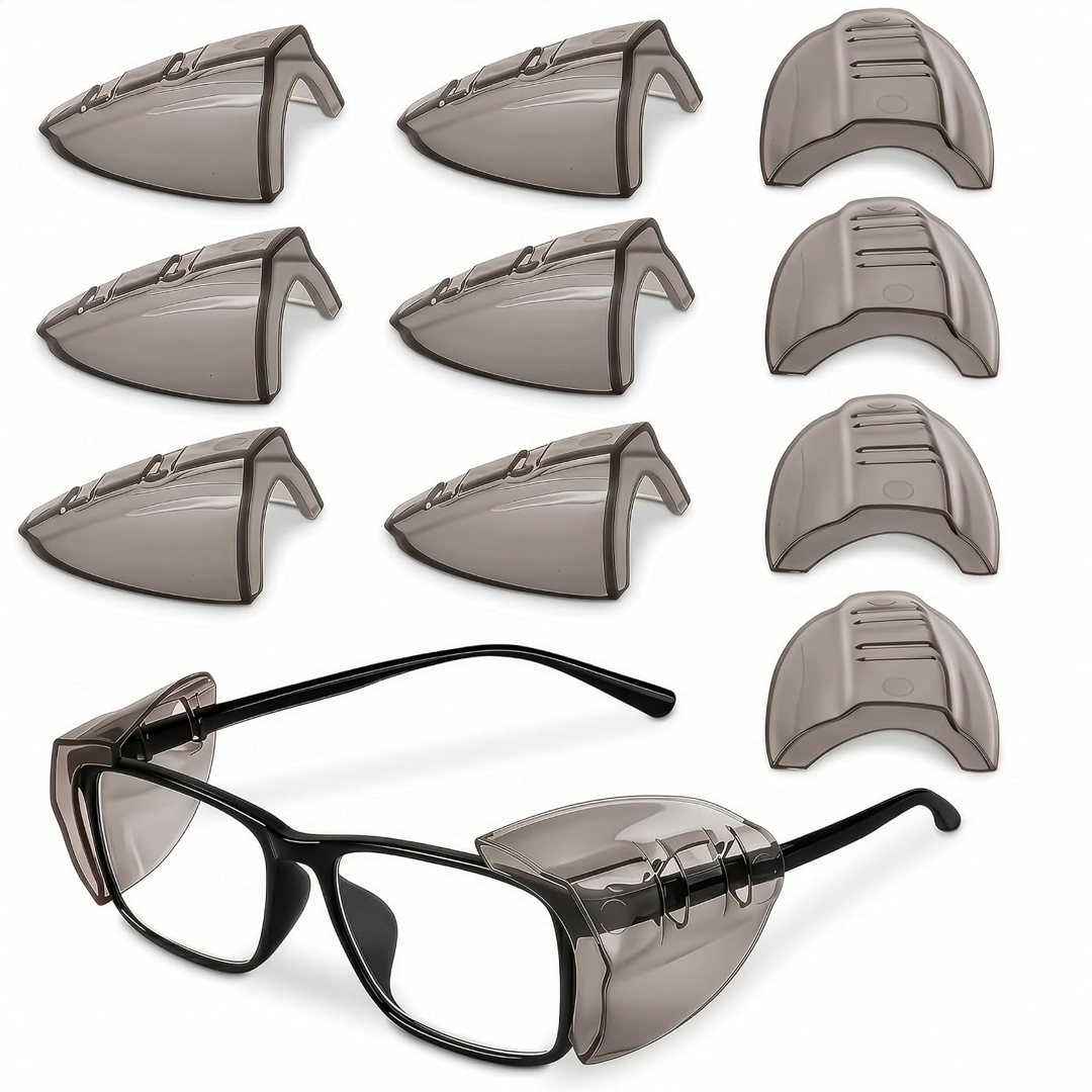 6 Pcs Eyeglass Side Shields, Clip-On, Universal Frame Fit (Brown), view 2
