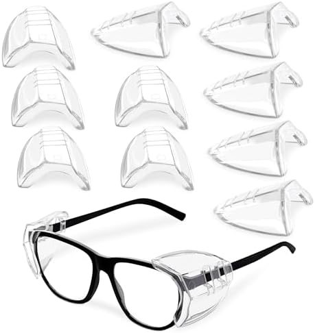 6 Pcs Safety Side Shields for Glasses Clip On, Fits 98% Eyeglasses