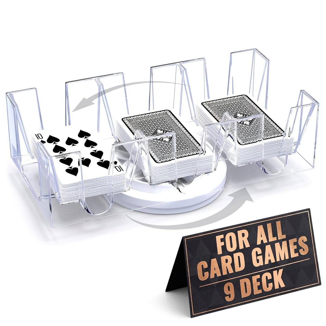 9 Deck Card Holders for Playing Cards, Revolving 360, 10.8 x 4.9 in, view 2