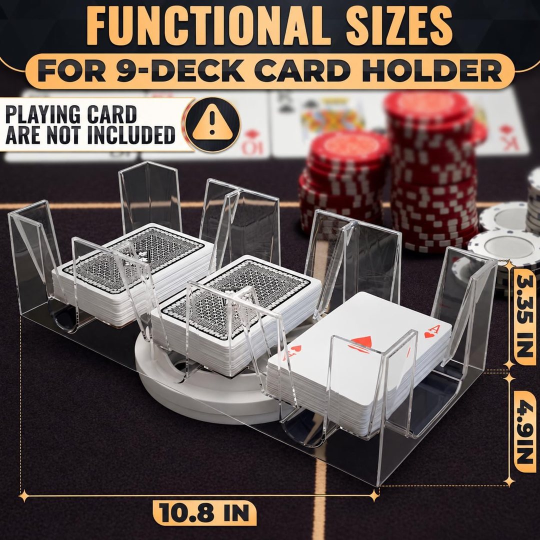 9 Deck Card Holders for Playing Cards, Revolving 360, 10.8 x 4.9 in, view 3