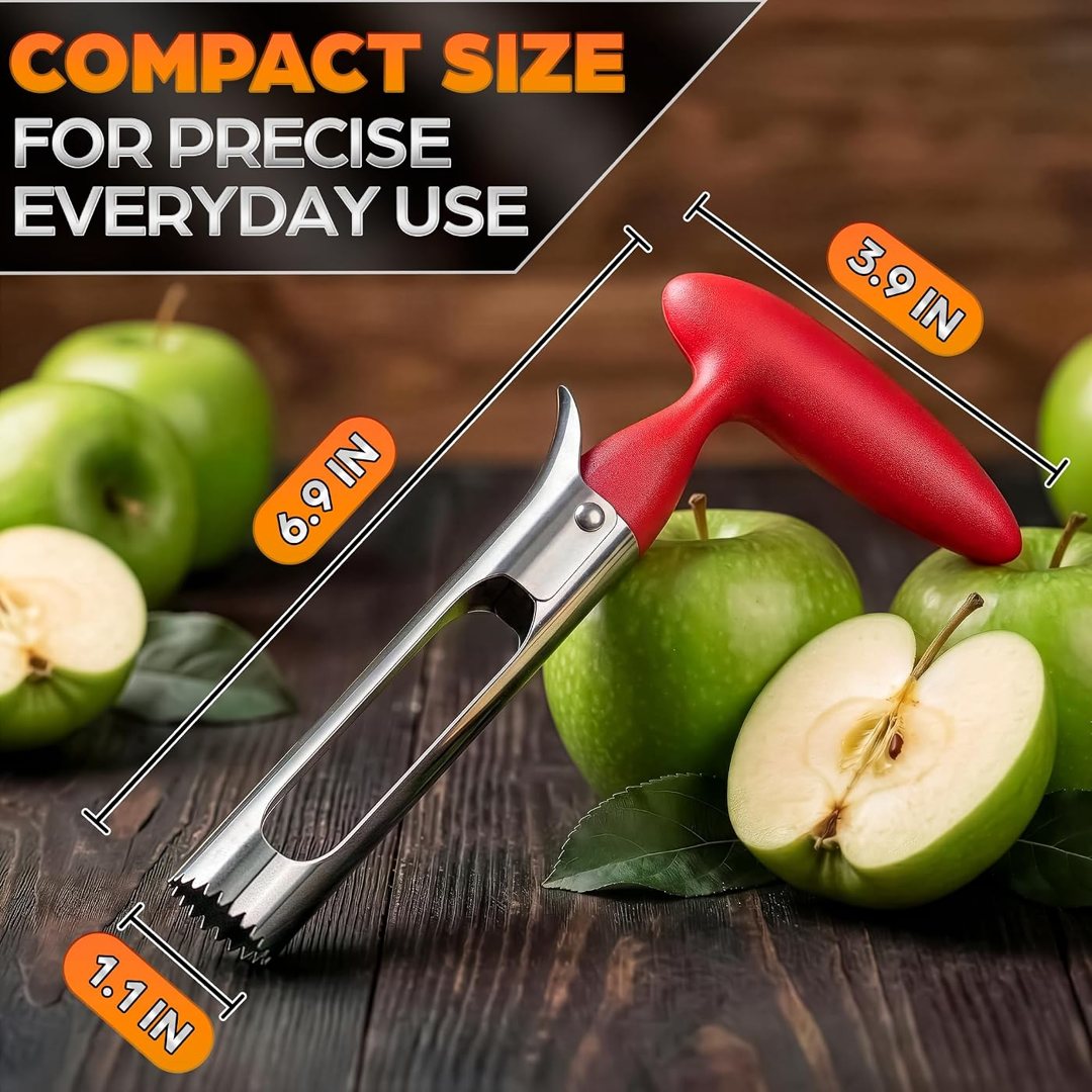 Apple Corer Tool, Stainless Steel Apple Core Remover, Fruit Corer, 7.3, view 3