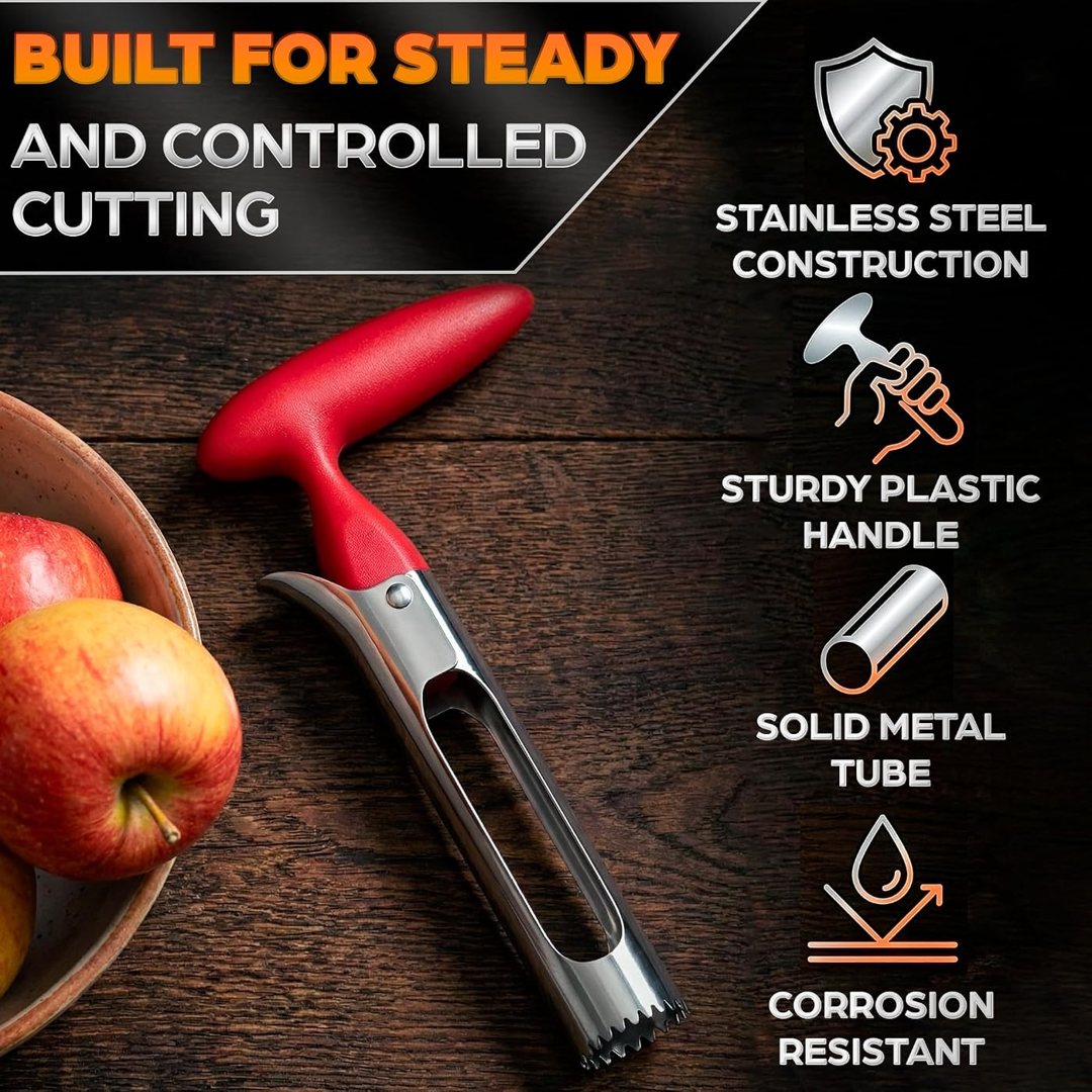 Apple Corer Tool, Stainless Steel Apple Core Remover, Fruit Corer, 7.3, view 4