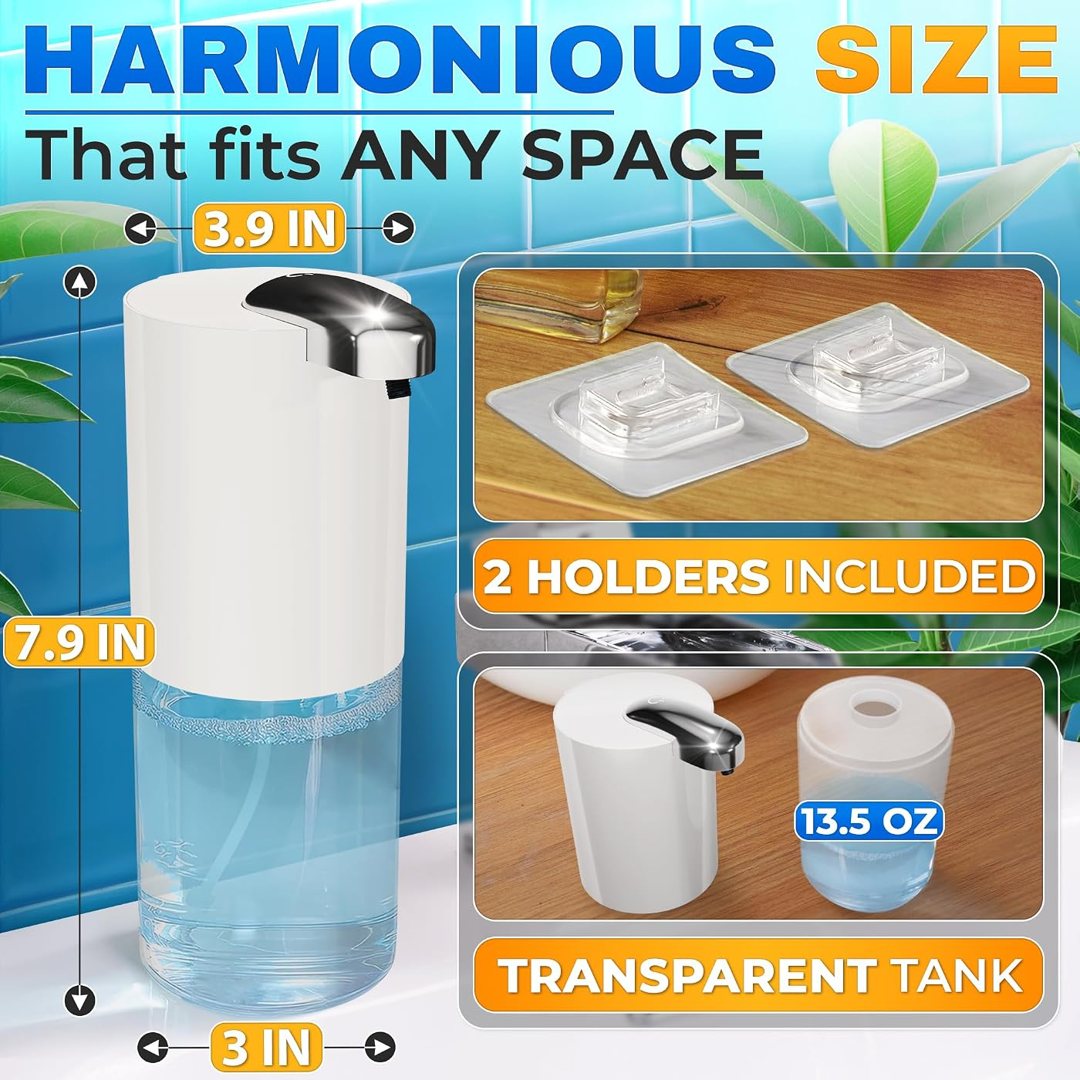 Automatic Soap Dispenser Touchless, 13.5 Oz Foaming, Rechargeable, view 3