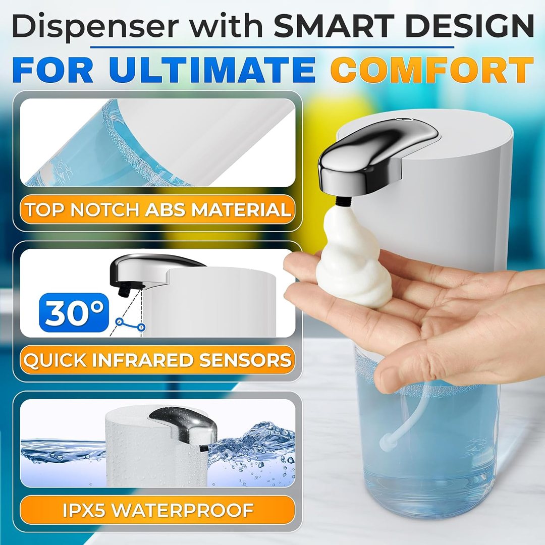 Automatic Soap Dispenser Touchless, 13.5 Oz Foaming, Rechargeable, view 4