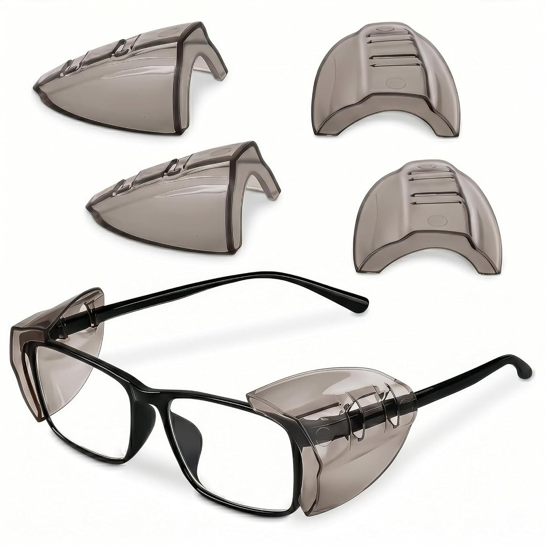 Brown Safety Side Shields for Glasses Clip-On - 3 Pack Multi-Frame Fit, view 2