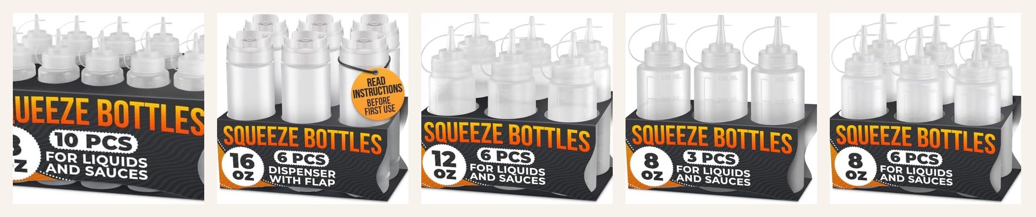 Condiment Squeeze Bottles from BURIUS