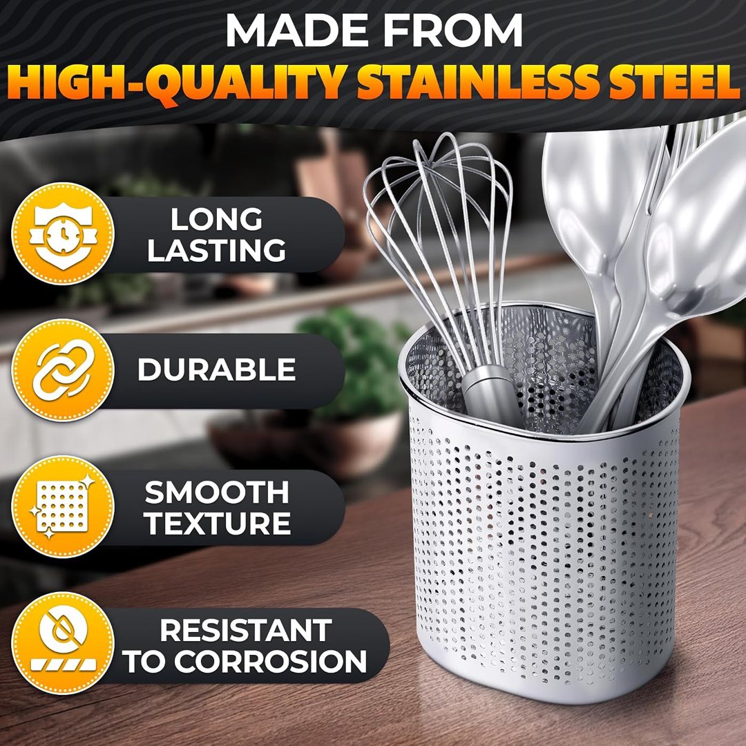 Chopstick Holder for Dishwasher, Stainless Steel, 3.5 In with Hooks, view 4
