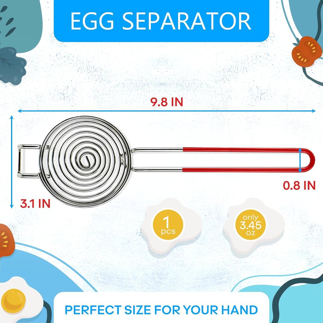 Egg Separator for Raw Eggs, Stainless Steel Yolk Remover and Filter, view 3