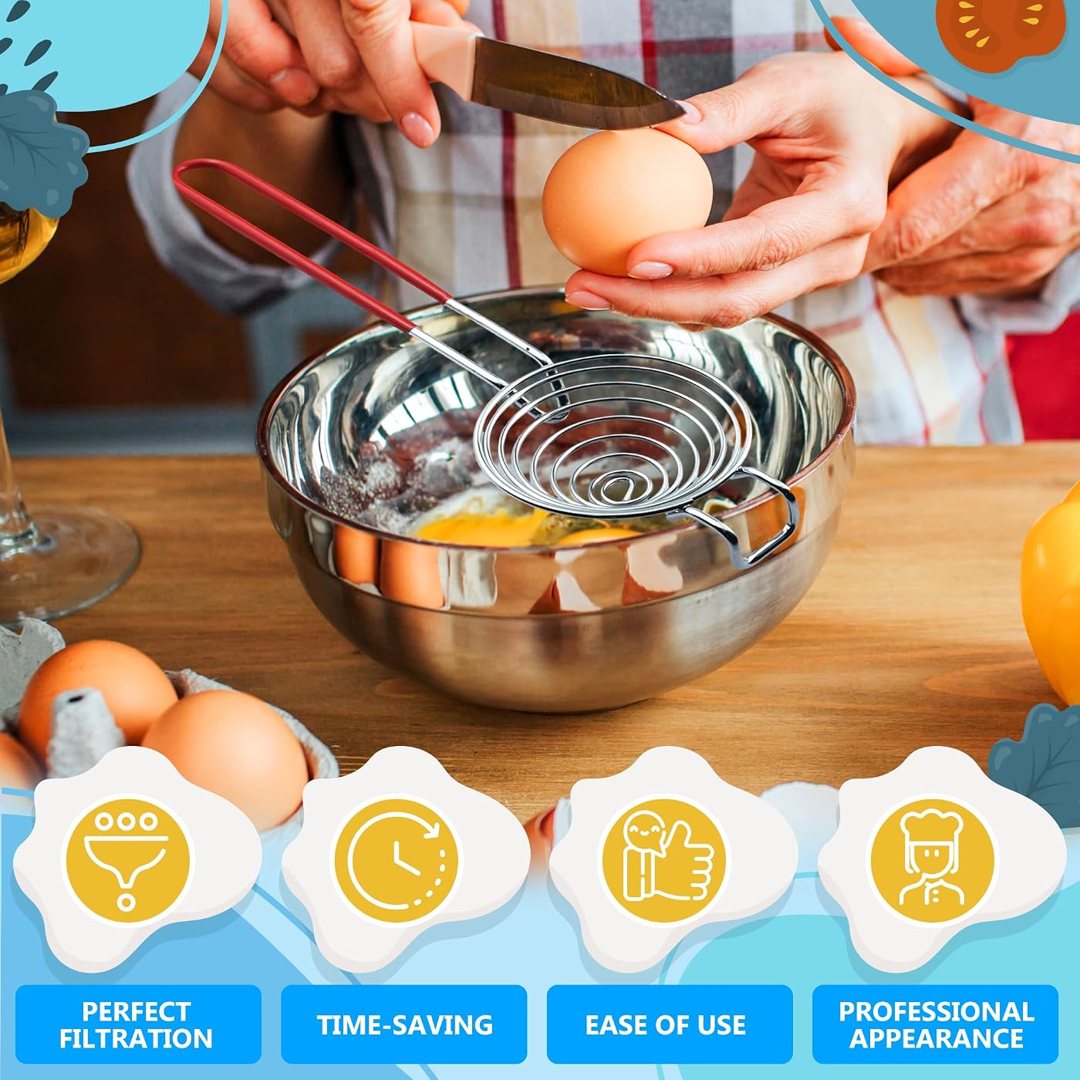 Egg Separator for Raw Eggs, Stainless Steel Yolk Remover and Filter, view 5