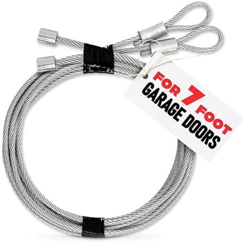 Garage Door Cable Replacement Kit for 7 Ft Door, 102 In Long, 2 Pack