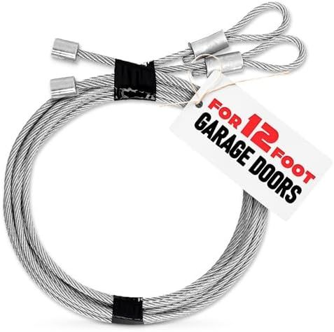 Garage Door Cables for 12 Ft Door, 13 Ft 6 in, Galvanized, Pack of 2