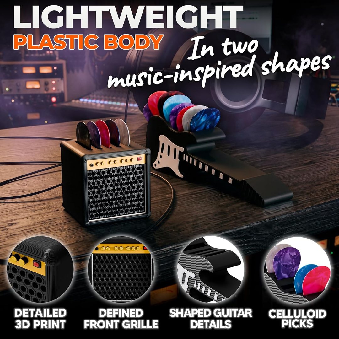 Guitar Pick Holder and Display Set, Amp Box, Black, 13 Slots, view 4