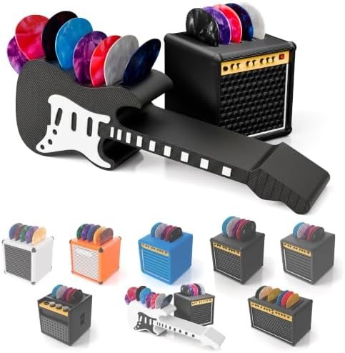 Guitar Pick Holder and Display Set, Amp Box, Black, 13 Slots