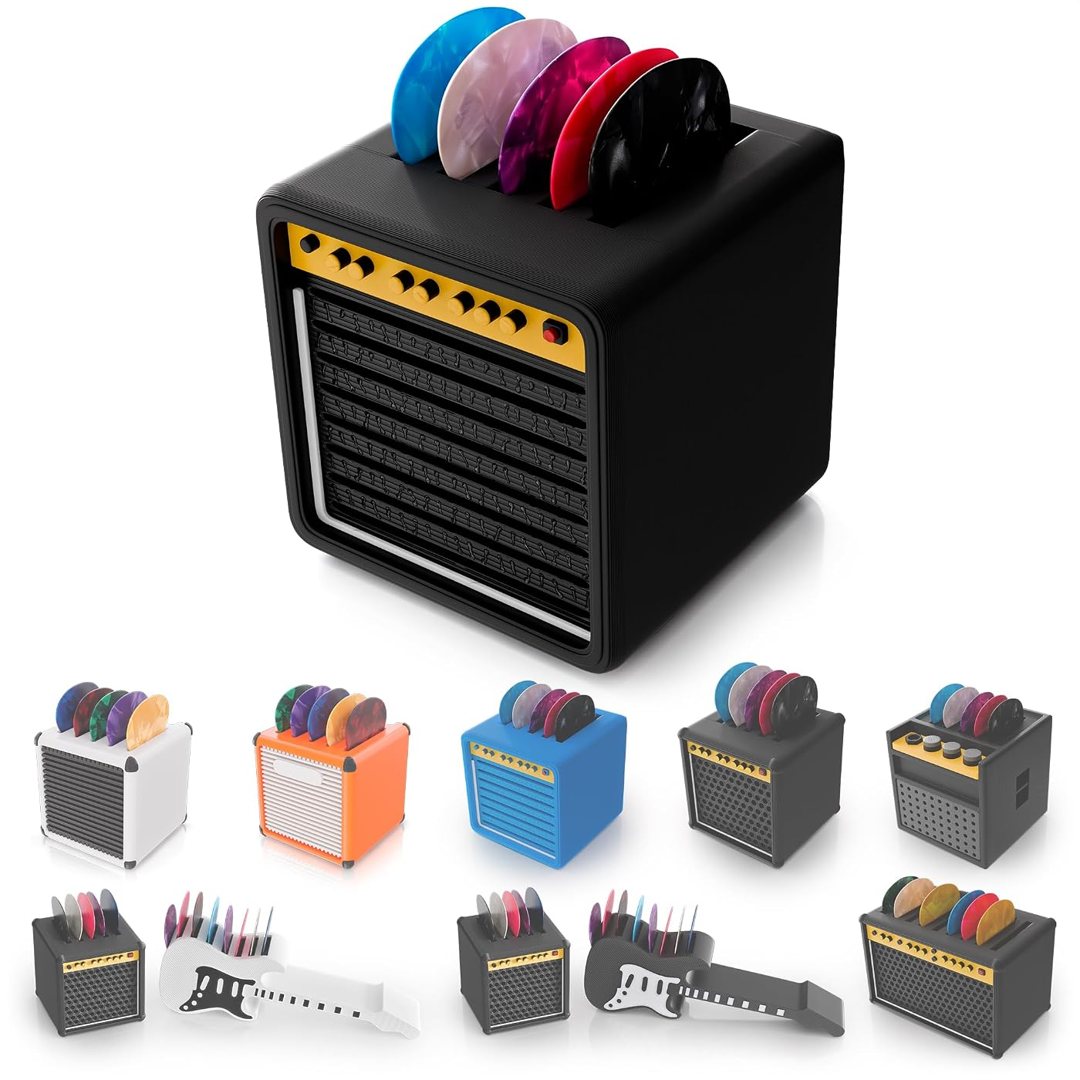 Guitar Pick Holder Display Box, Mini Amp, Dark Blue, 5 Slots, view 2