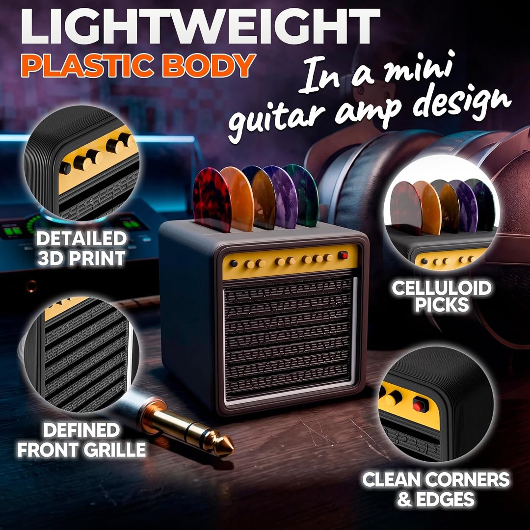 Guitar Pick Holder Display Box, Mini Amp, Dark Blue, 5 Slots, view 5