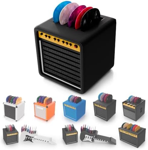 Guitar Pick Holder Display Box, Mini Amp, Dark Blue, 5 Slots