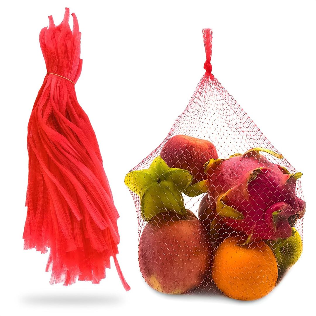 Mesh Produce Bags 200 Pcs, Reusable Drawstring Storage Bags, 13.7 In, view 2