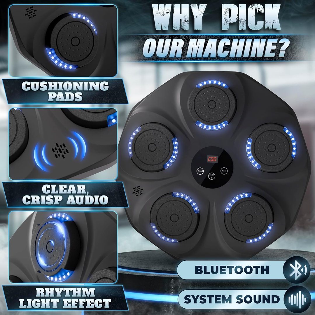 Music Boxing Machine for Adults with Bluetooth, Wall Punching Game, view 4