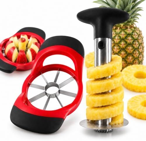 Pineapple Corer and Slicer, Apple Cutter, Stainless Steel Fruit Tool