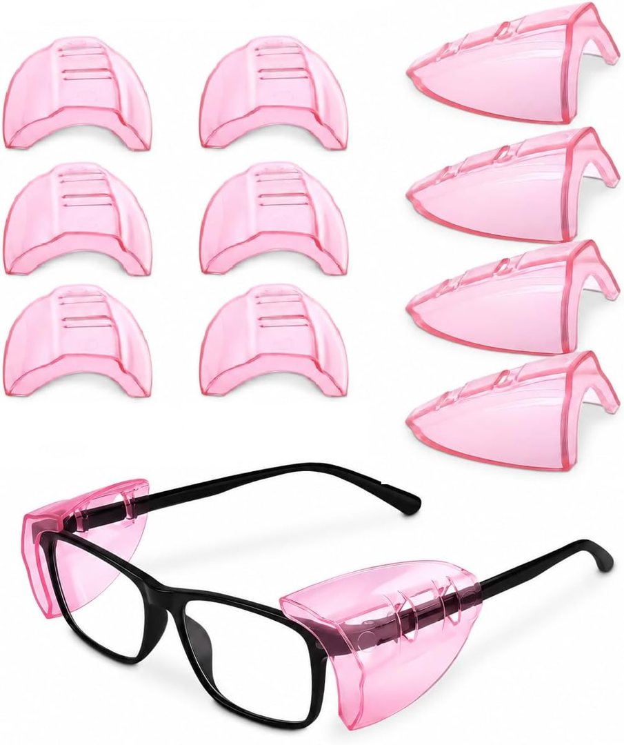 Pink Safety Side Shields for Glasses Clip-On - 6 Pack Multi-Frame Fit , view 2