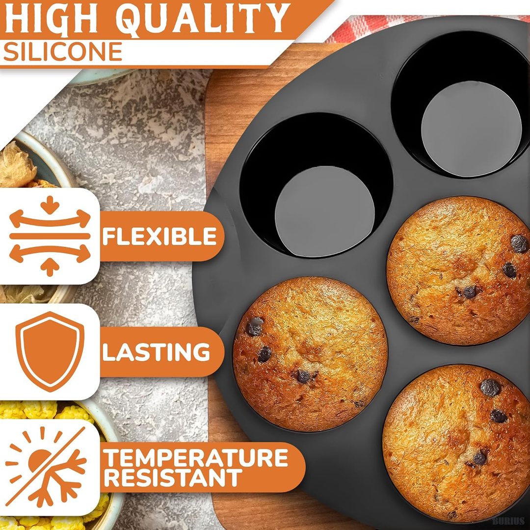 Silicone Muffin Pan, Non-Stick Cupcake Mold for Air Fryer, 7 Cups, view 4