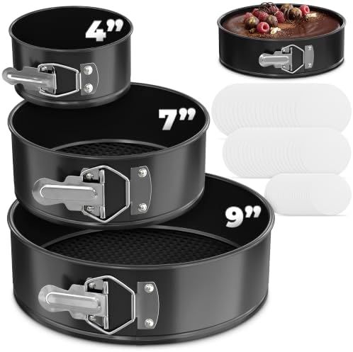 Springform Pan Set of 3, 4 7 9 Inch Nonstick Round Cheesecake Pans