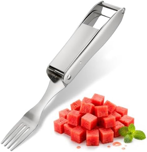 Watermelon Cutter Slicer Tool 2-in-1, Retractable Fork, 304 Steel